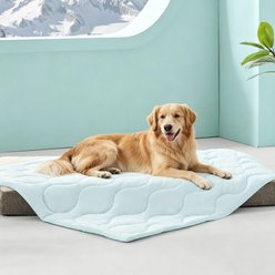 MIXJOY Machine Washable Soft Material Cooling Dog & Cat Blanket, Aqua Blue, X-Large: 60 x 50-in