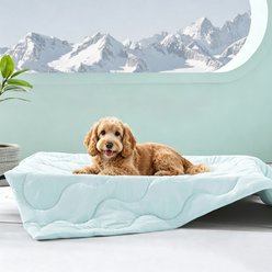 MIXJOY Machine Washable Soft Material Cooling Dog & Cat Blanket, Aqua Blue, Large: 50 x 41-in