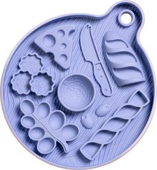 Awoo Charcuterie BPA-Free Silicone Slow Feeder Dog Lick Mat, 1.5-cup, Misty Blue