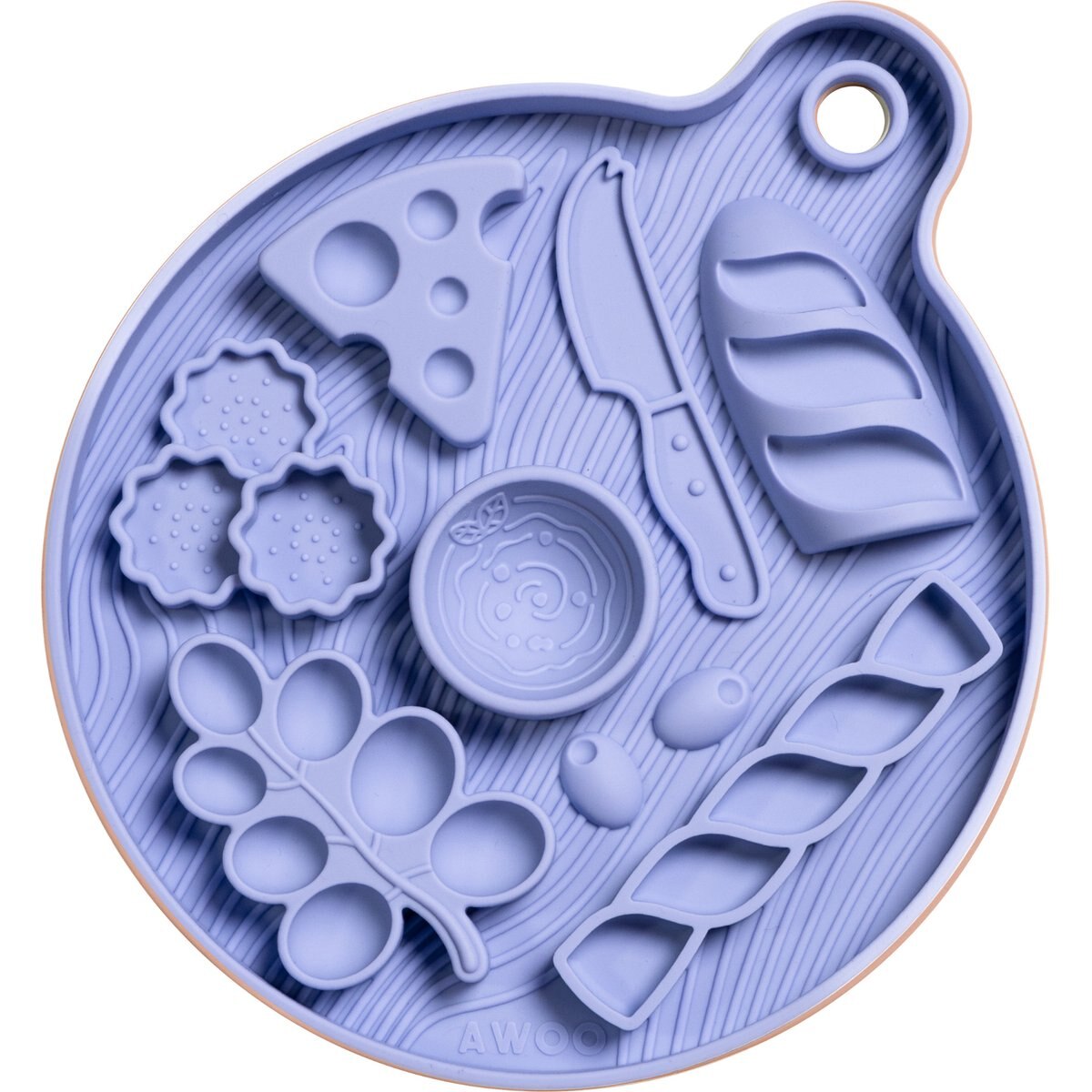 Awoo Charcuterie BPA-Free Silicone Slow Feeder Dog Lick Mat, 1.5-cup, Misty Blue