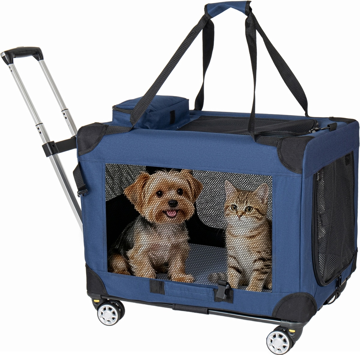 YAFYLLY 2 in 1 Collapsible Indoor Outdoor Travel Crate 3-Door