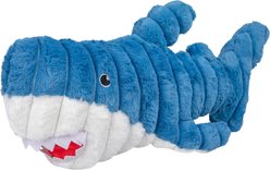 Indipets Corduroy Shark Squeaky Plush Dog Toy, 19.2-in