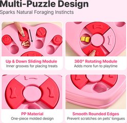 Potaroma Interactive Heart Shape Puzzle Slow Feeder Training Treat Dispensing Dog Toy, Pink slide 2 of 8