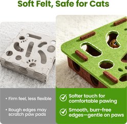 Potaroma Round&Rectangle Scratch Felt Maze Box Cat Puzzle Toy, Green & Brown, 2 count slide 2 of 9