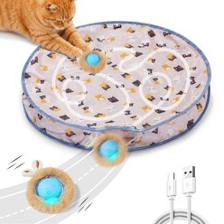 Potaroma Ball Fast Rolling in Pouch Motion Activate Chirping Cat Hide&Seek Toy, Blue