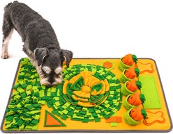 Potaroma Interactive Puzzle with Squeaky Carrots, Non-Slip Nosework Snuffle Mat for Slow Feeding, Training Games & Puzzles Dog Toy, Multicolor, 31 x 19-in