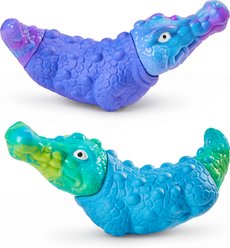 Potaroma Nylon & Rubber Crocodile Boat Shape Squeaky Exercise Chew Dog Toy, Purple/Blue, 2 count