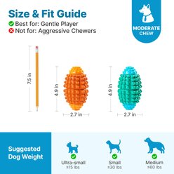 Potaroma Nylon & Rubber Treat-Dispensing Ball Shape Exercise Chew Dog Toy, Yellow/Blue, 2 count slide 2 of 8