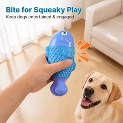 Potaroma Nylon & Rubber Clown Fish Shape Squeaky Interactive Exercise Chew Dog Toy, Blue, 2 count slide 2 of 8
