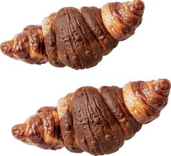 Potaroma Nylon & Rubber Croissant Shape Bacon Flavored Exercise Chew Dog Toy, Coffee, 2 count