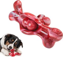 Potaroma Nylon Active Combo Bone Bacon Flavored Exercise Chew Dog Toy, Red