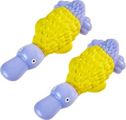 Potaroma Nylon & Rubber Duck Shape Exercise Chew Dog Toy, Yellow/Purple