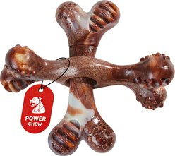Potaroma Nylon Cross-Shaped Bone Bacon Flavored Exercise Chew Dog Toy, Coffee