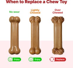 Potaroma Durable Nylon Gorilla Shape Bacon Flavor Bone Exercise Chew Dog Toy, Orange/Brown, 2 count slide 2 of 9