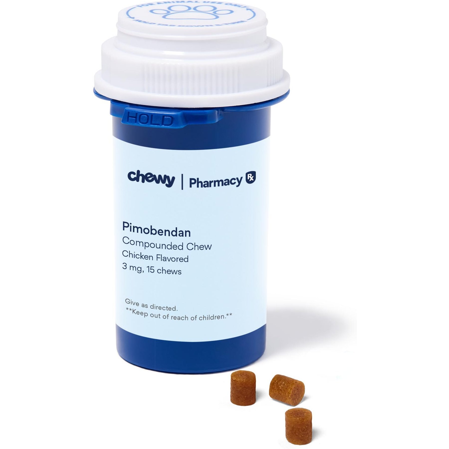 Pimobendan Compounded Chicken Soft Chew, 3 mg, 15 chews for Veterinary use