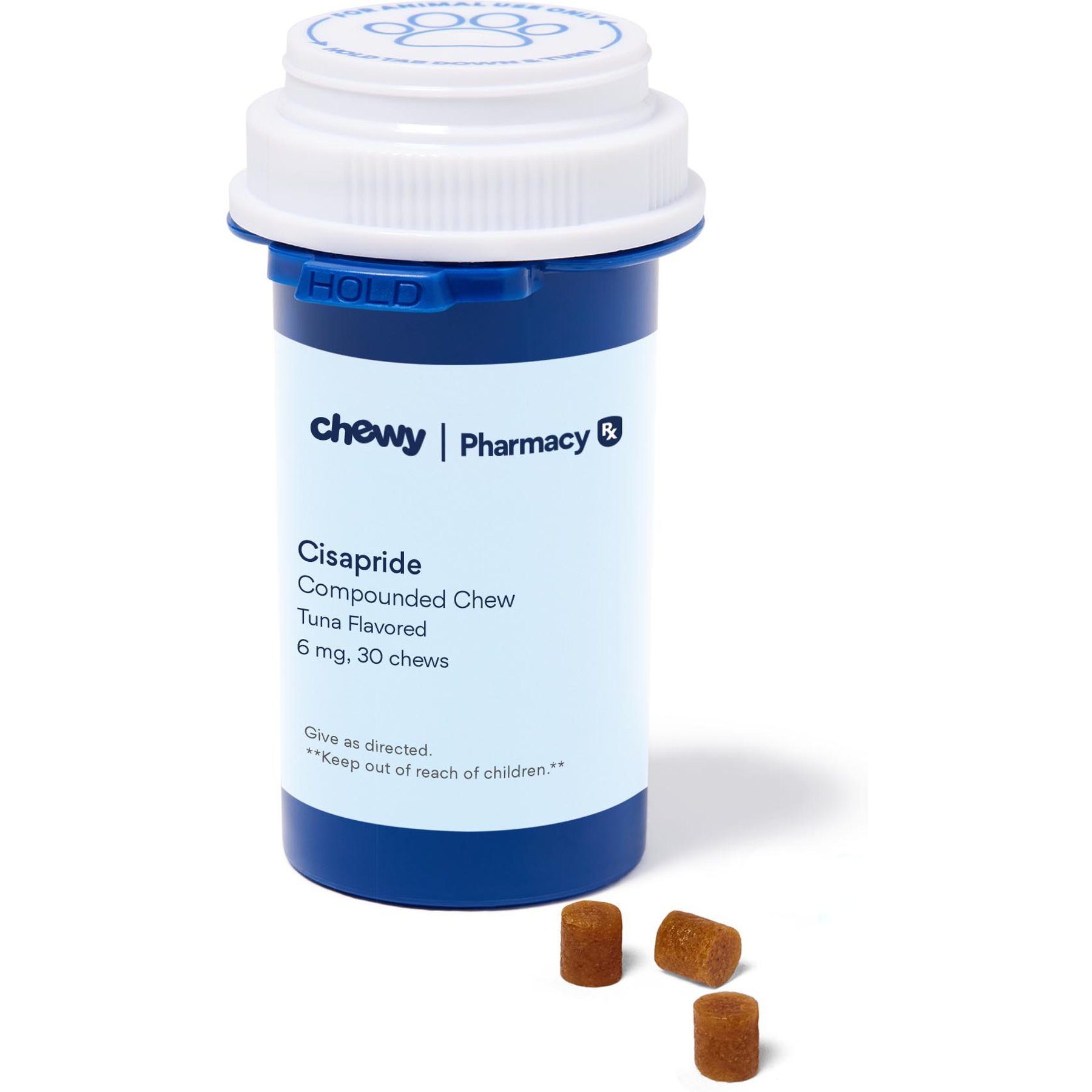 Cisapride Compounded Tuna Soft Chew, 6 mg, 30 chews for Veterinary use