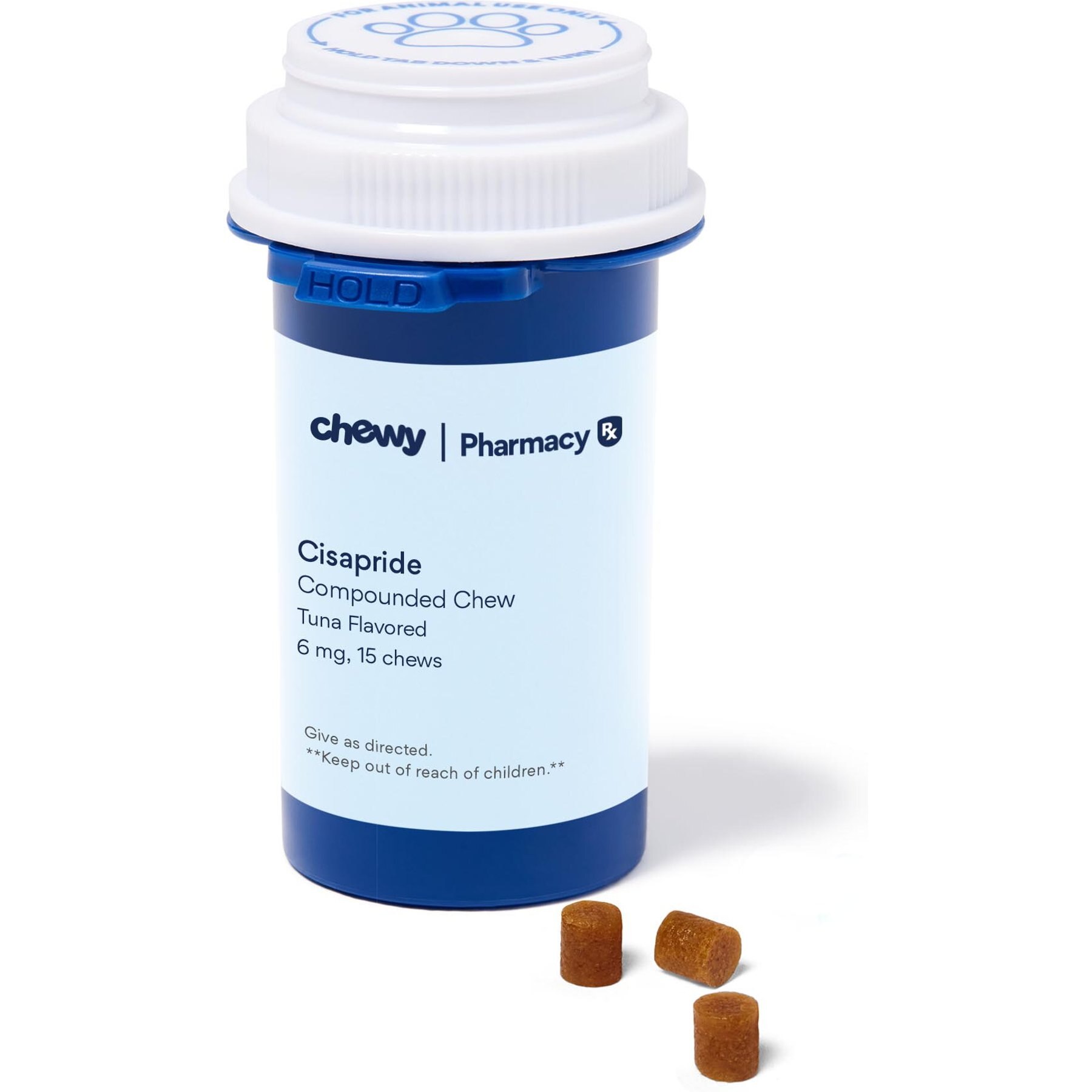 Cisapride Compounded Tuna Soft Chew, 6 mg, 15 chews for Veterinary use