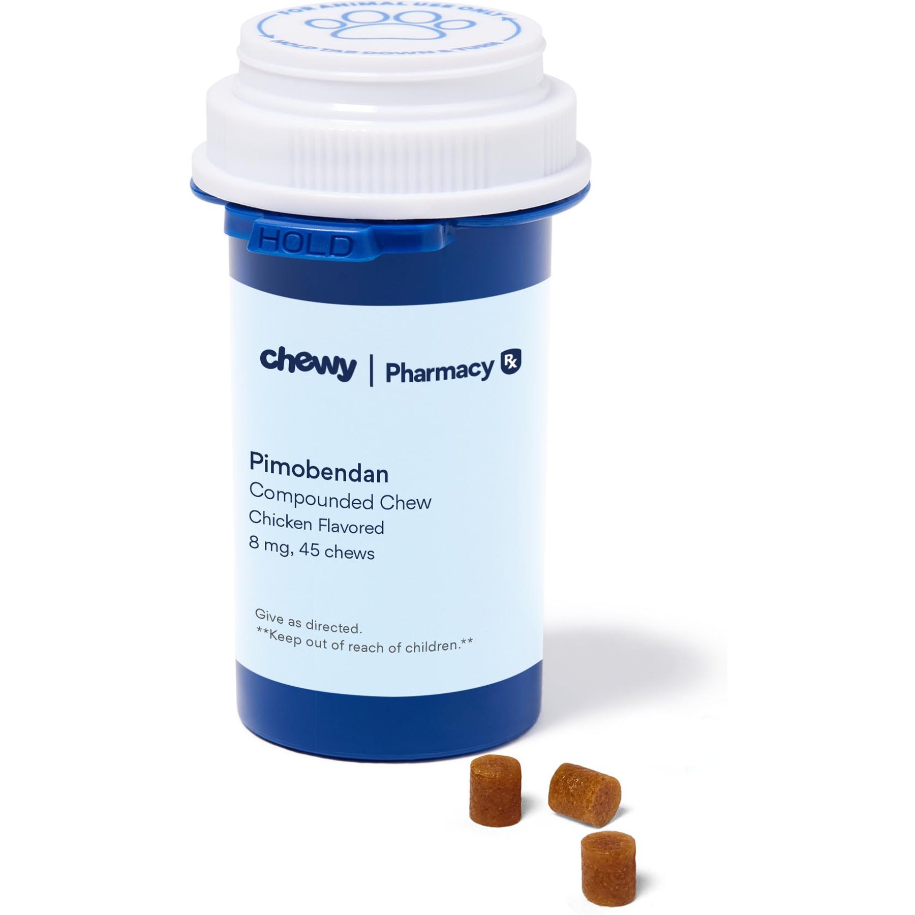Pimobendan Compounded Chicken Soft Chew, 8 mg, 45 chews for Veterinary use