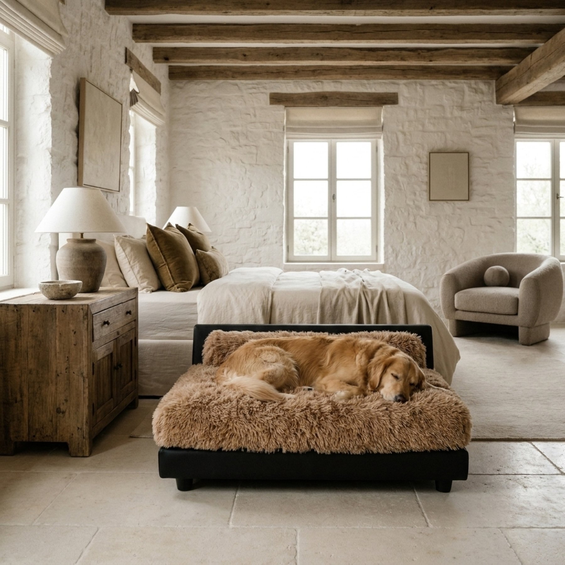 Club Nine Pets Roma Elevated Orthopedic Dog Bed, Fawn, Medium
