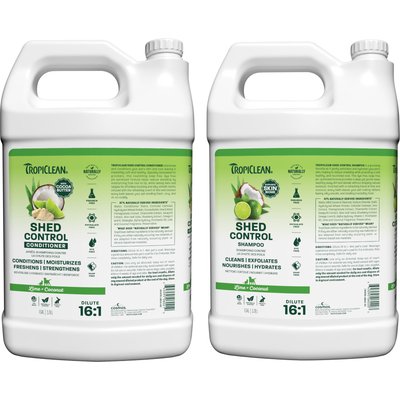 TropiClean TropiClean Lime & Coconut Deshedding Shampoo, 1-gal bottle + Lime & Cocoa Butter Deshedding Dog Conditioner, 1-gal bottle
