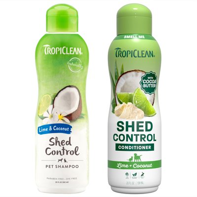 TropiClean TropiClean Lime & Coconut Deshedding Shampoo, 20-oz bottle + Lime & Cocoa Butter Deshedding Dog Conditioner, 20-oz bottle