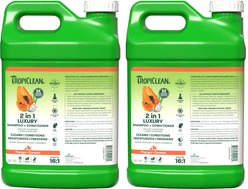 TropiClean Luxury 2-in-1 Papaya & Coconut Dog Shampoo & Conditioner, 2.5-gal bottle, bundle of 2