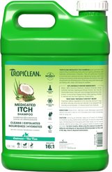TropiClean Medicated Itchy Skin Relief Oatmeal & Tea Tree Dog Shampoo, 2.5-gal bottle