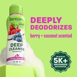 TropiClean Deep Cleaning Berry & Coconut Dog & Cat Shampoo, 20-fl oz bottle slide 2 of 9