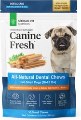 Ultimate Pet Nutrition Canine Fresh All-Natural Grain-Free Pork Adult Dental Dog Chews, Small, 30 count