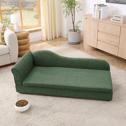 Bencmate Oversized Modern Irregular Soft Cot Dog Sofa Bed with Wave Backrest, Green slide 2 of 8