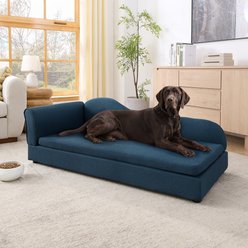Bencmate Oversized Modern Irregular Soft Cot Dog Sofa Bed with Wave Backrest, Blue