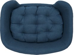 Bencmate Elevated Supportive Foam Dog Couch Bed with Rubber Wood Leg, Blue slide 2 of 8