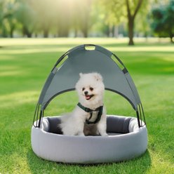 Bencmate Outdoor Removable Canopy, Portable Cot Cooling Elevated Dog Bed, Grey, Medium