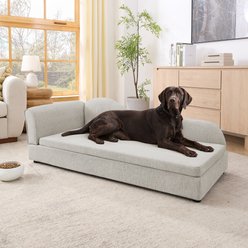 Bencmate Oversized Modern Irregular Soft Cot Dog Sofa Bed with Wave Backrest, Beige