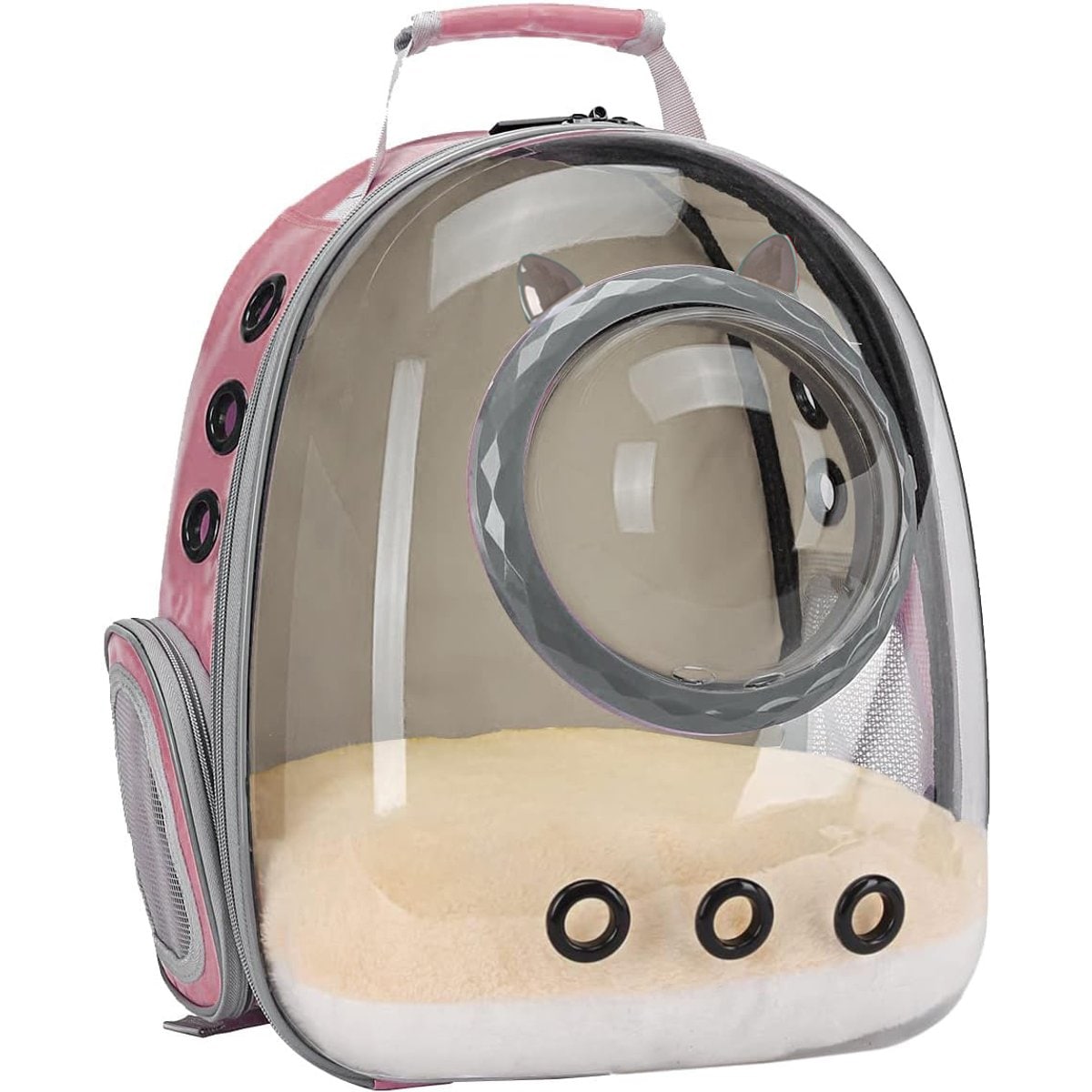 LAIRIES Collapsible Backpack Dog & Cat Carrier, Pink