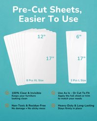 Fido Fave Heavy Duty Clear Guard Furniture Cat Scratch Protector, Transparent, 10 count slide 2 of 7