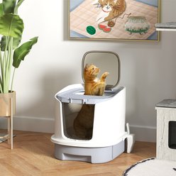 Bencmate Odor Control Fully Enclosed Cat Litter Box with Grated Lid, Grey, 72 x 24 x 1.5-in