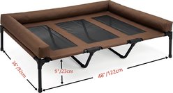 HOMAGICO Breathable Mesh Cooling Orthopedic Elevated Dog Bed with Bolster, Brown, X-Large slide 2 of 6