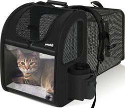 Pecute Expandable Mesh Backpack Dog & Cat Carrier, Black