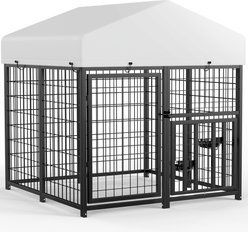 Pawvilion Heavy Duty Galvanized Steel Outdoor Dog Kennel, Black, 4 x 4 x 4.25-ft slide 1 of 7
