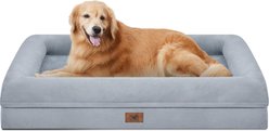 Song Puppy Orthopedic Bolster Dog Bed, Grey, Large: 36 x 27 x 6.5-in