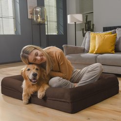 Song Puppy Orthopedic Bolster Dog Bed, Coffee, X-Large: 41 x 29 x 7.0-in slide 2 of 7