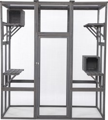 Bencmate 5-Perch Locking Cat Crate, Multi-Level Catio with Hideaway Boxes, Large: 32.36 x 70.08 x 70.08-in, Grey slide 2 of 8
