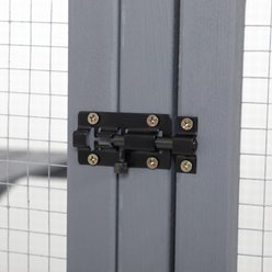 Bencmate Outdoor Wooden Locking Cat Crate, Patio Cage with 3-Platform & Sun Sheet Roof, Grey, Large: 31.5 x 44.29 x 44.29-in slide 2 of 8