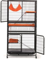 Bencmate 4-Story Locking Cat Crate with Ladder, Rolling Playpen with Removable Tray, Multicolor, Medium: 22.44 x 62.4 x 62.4-in slide 2 of 8