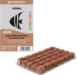 Gamma Tubifex Blister Pack Fish Food, 100-gram, 6 count