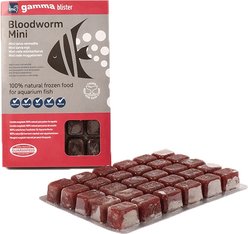 Gamma Mini Bloodworm Blister Pack Fish Food, 100-gram, 6 count