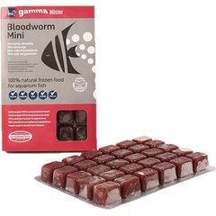 Gamma Mini Bloodworm Blister Pack Fish Food, 100-gram, 6 count