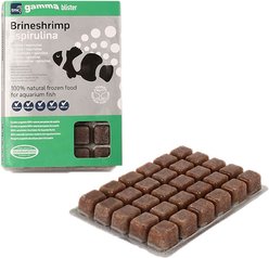 Gamma Brine Shrimp + Spirulina Blister Pack Fish Food, 100-gram, 6 count