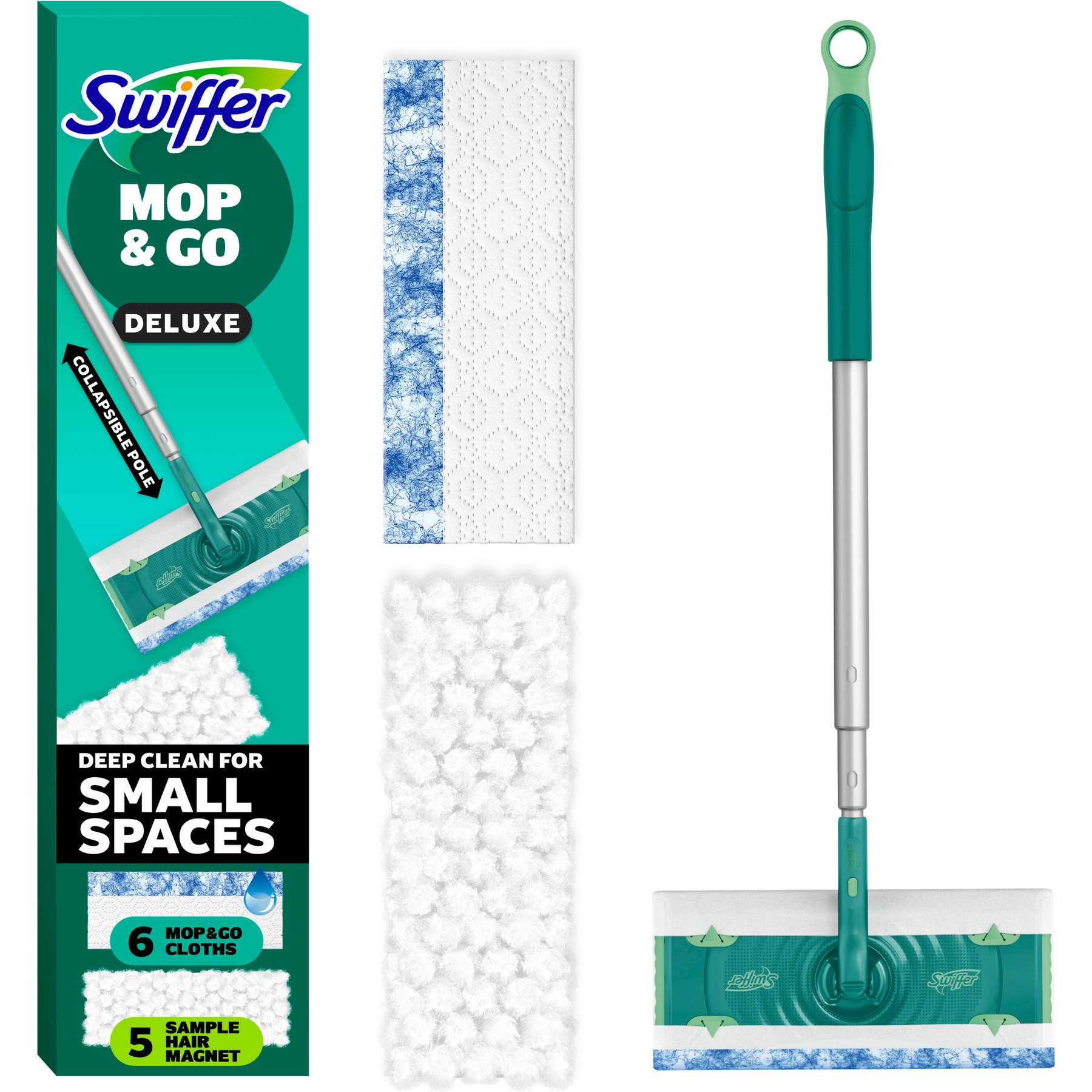 Swiffer Sweeper Mop & Go Pet Hair Remover & Floor Cleaner Deluxe Starter Kit